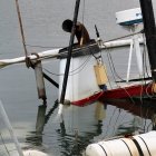 Gesunkene Fio am Pier II in Hirtshals Havn